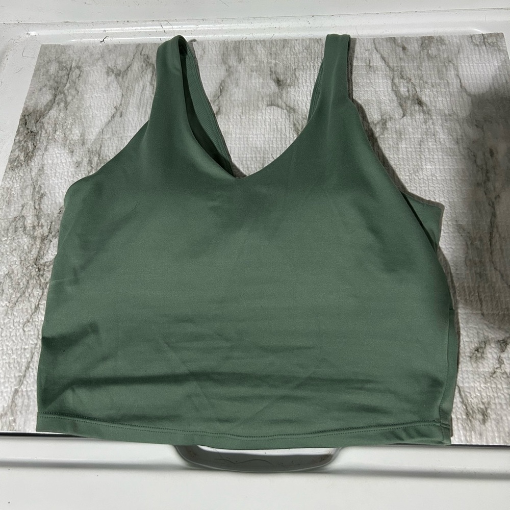Women's Light Support V-Neck Crop Sports Bra - All in Motion™ Green S